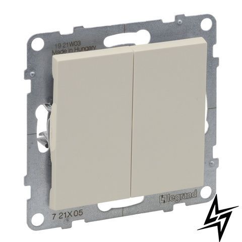 Выключатель 2-кл пруж.клеммы 10А/250V для серии SUNO слоновая кость Legrand 721205 фото