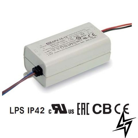 Блок живлення Mean Well 15W DC12V IP42 APV-16-12 фото