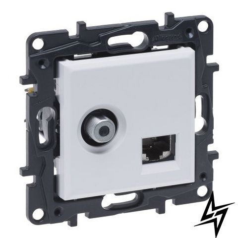 Комбинированная розетка TV+RJ45 Legrand 863177B Niloe Step, белая, RJ45 UTP TV, IP20 863177B фото