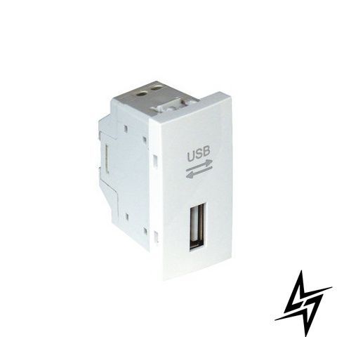 USB-зарядний модуль Efapel 45437 SBM Quadro 45, білий матовий 45437 SBM фото