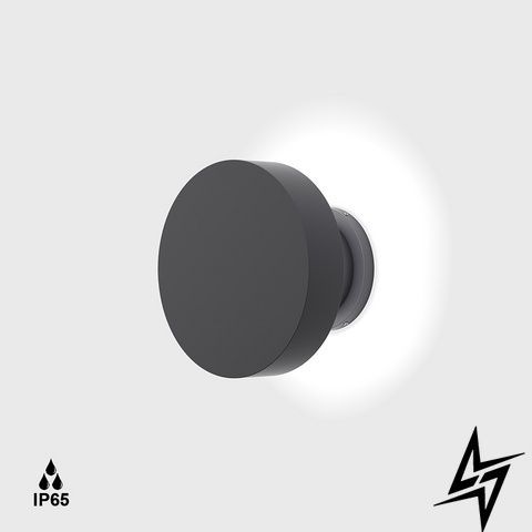 LTX 08.2051.18.927.GR Настінний накладний BUTTON IP, D140mm, SP92mm, Bridgelux LED 18W, 2700K, 360&deg;, 161Lm, CRI>90, 220-240V, IP65, графіт фото