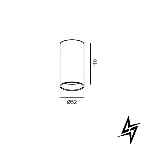 LTX 02.0511.9.930.BR Накладний стельовий світильник TUB M S 110, D52мм, H110мм, CREE LED 9W, 250mA, 540lm, 3000K, 35&deg;, CRI>90, 220V-240V, IP20, латунь фото