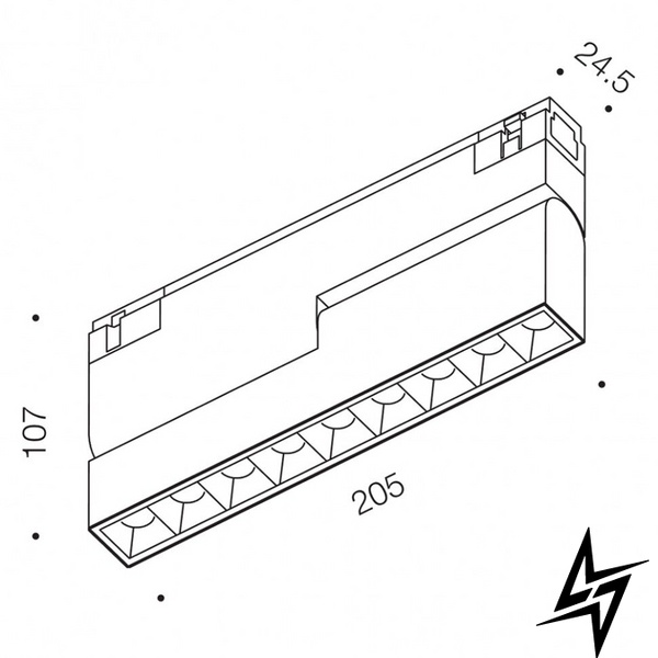 IN_LINE COMFORT B 205, L205mm, W24,5mm, H48mm, LED 12W, 4000К, черный 06.2052.12.940.BK LTX  фото в живую, фото в дизайне интерьера