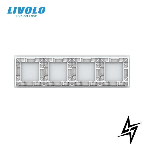Панель-заготовка для сенсорного выключателя 4 места (Х-Х-Х-Х) Livolo белый стекло (VL-P700/00/00/00-8W) фото