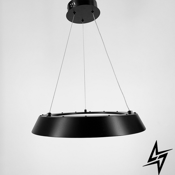 LED светильник круглый подвесной в черном корпусе LE41200 LED 55W 3000–4500–6000K 47x47см Черный 1015-500 P BK фото в живую, фото в дизайне интерьера