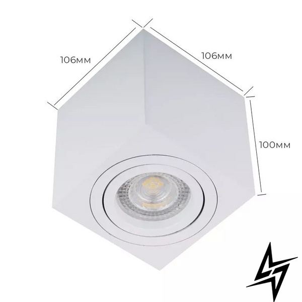 Накладной точечный светильник KUBUS WH 12017 MJ12017 фото в живую, фото в дизайне интерьера