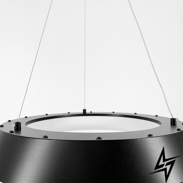 LED светильник круглый подвесной в черном корпусе LE41200 LED 55W 3000–4500–6000K 47x47см Черный 1015-500 P BK фото в живую, фото в дизайне интерьера