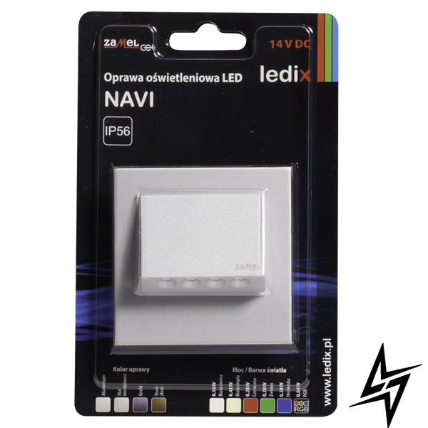 Настінний світильник Ledix Navi з рамкою 11-211-12 врізний Алюміній 3100K 14V LED LED11121112 фото наживо, фото в дизайні інтер'єру