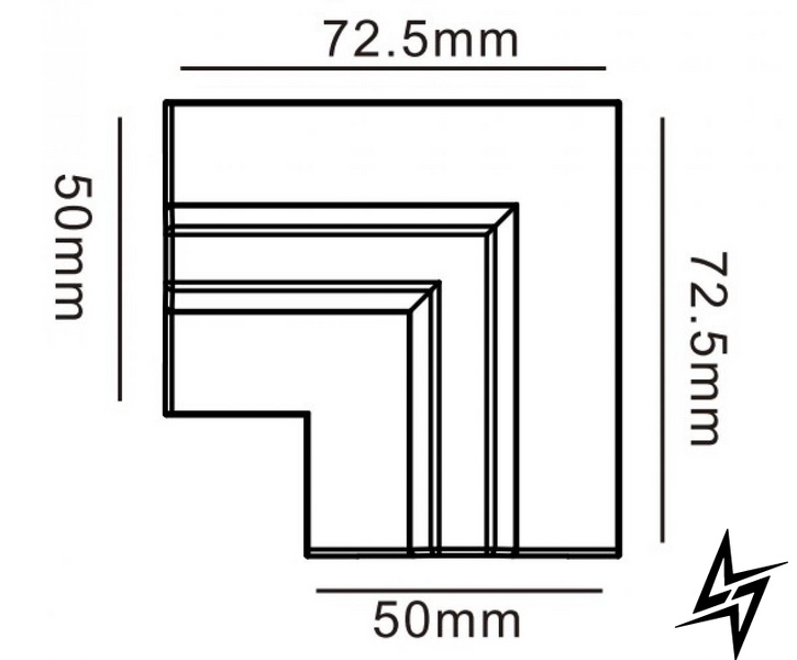 Заглушка для углового соединения 90° для врезного трека черная KLOODI KDTR-RL263 BK  фото в живую, фото в дизайне интерьера