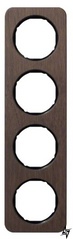 Четырехместная рамка R.1 10142354 (дуб/черная) Berker фото