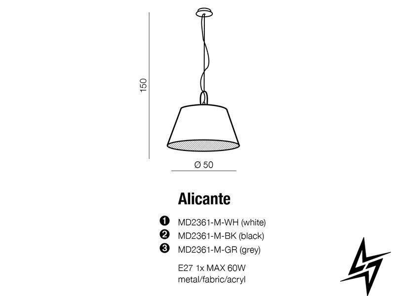 Подвесной светильник AZ2294 Azzardo Alicante MD2361-M-GR  фото в живую, фото в дизайне интерьера