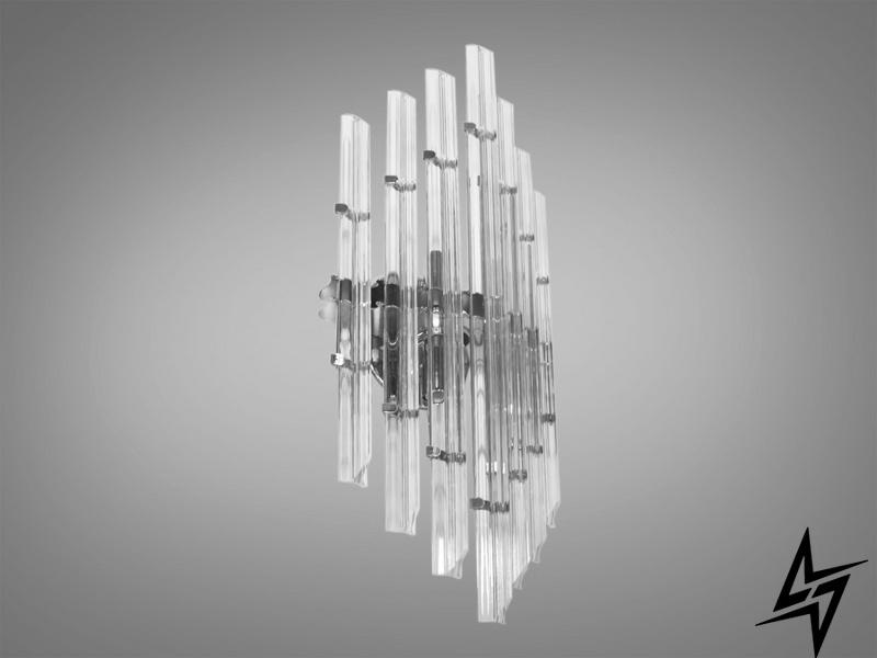Современный настенный светильник D23-32137 хром B86619/D230xH500HR фото в живую, фото в дизайне интерьера