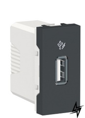 USB розетка NU342854 1М антрацит Unica New Schneider Electric фото