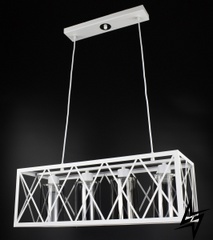 Підвісна стельова люстра в стилі LOFT лофт L23-37316 Білий 11535/4-wh-gr фото наживо, фото в дизайні інтер'єру