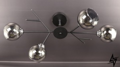 Стельова люстра на 4 лампочки L23-37116 Чорний 088/4-bk-gr фото наживо, фото в дизайні інтер'єру