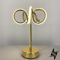 Декоративна настільна золота лампа LE25909 LED 24W 3500K 28x40см Золото 6005 фото наживо, фото в дизайні інтер'єру