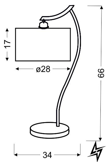 Настільна лампа Candellux 41-04239 DRAGA 1хE27 66х34 см  фото наживо, фото в дизайні інтер'єру