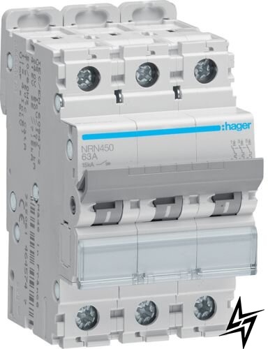 Автоматичний вимикач Hager NRN450 4P 50A C 15kA фото
