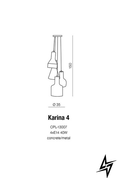Люстра подвесная многоламповая Azzardo Karina 4 Pendant AZ1030 15993 фото в живую, фото в дизайне интерьера