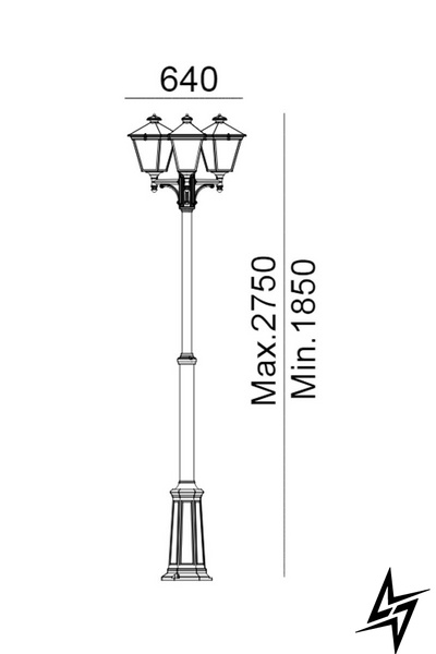 Ліхтарний стовб Norlys London Big 483B 28149 фото наживо, фото в дизайні екстер'єру
