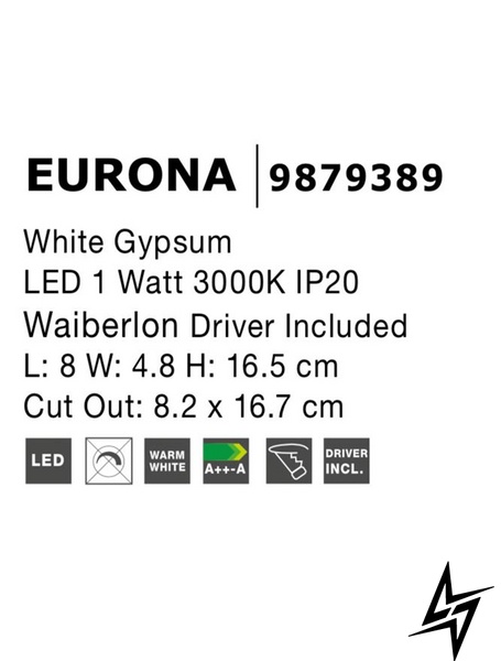 Настінний світильник бра Nova luce Eurona 9879389 LED  фото наживо, фото в дизайні інтер'єру