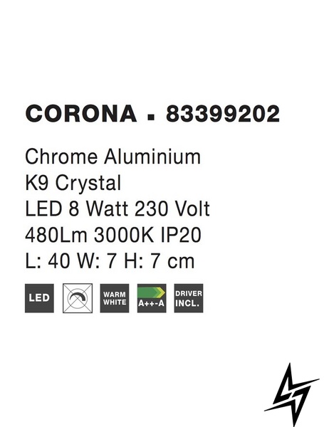 Настінний світильник бра Nova luce Corona 83399202 LED  фото наживо, фото в дизайні інтер'єру