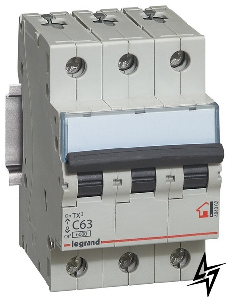 Автоматичний вимикач Legrand 404062 TX3 3P 63A C 6kA фото