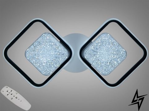 LED люстра 11 квадратов белая черная 65 Вт с пультом Nirelo 26-23152 фото