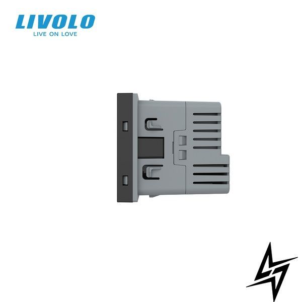 Механізм електрична розетка з USB Type-C Power Delivery 18 Вт Livolo чорний (VL-FCTF16A.UC18W-2BP) VL-FCTF16A.UC18W-2BP фото