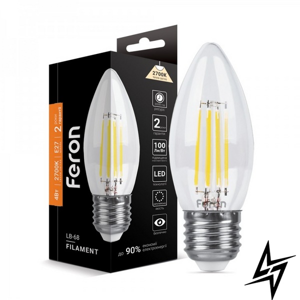 LED лампа Feron 25752 Filament E27 4W 2700K 3,5x10 см фото