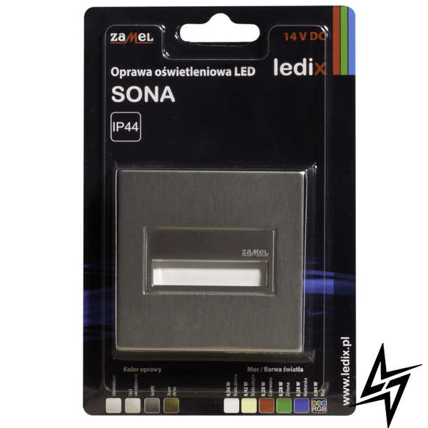 Настенный светильник Ledix Sona квадратная 14-211-22 врезной Сталь 3100K 14V ЛЕД LED11421122 фото в живую, фото в дизайне интерьера