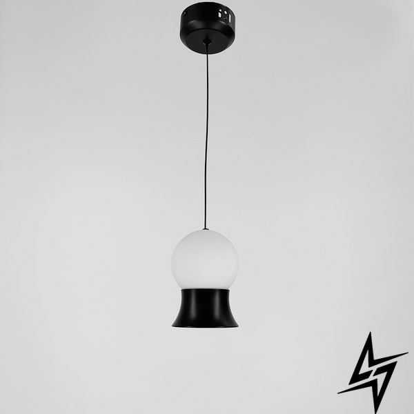 Подвесной светильник Fuji LED в черном корпусе LE39399 Черный/Белый 10см LED 6W 4000K MJ 103/1 BK фото в живую, фото в дизайне интерьера