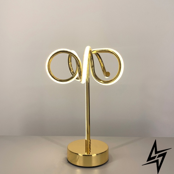 Декоративная настольная золотая лампа LE25909 LED 24W 3500K 28x40см Золото 6005 фото в живую, фото в дизайне интерьера