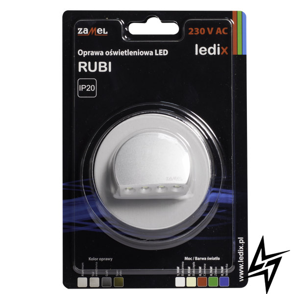 Настенный светильник Ledix Rubi с рамкой 09-221-11 врезной Алюминий 5900K ЛЕД LED10922111 фото в живую, фото в дизайне интерьера