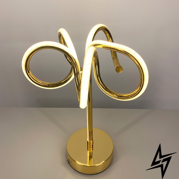 Декоративна настільна золота лампа LE25909 LED 24W 3500K 28x40см Золото 6005 фото наживо, фото в дизайні інтер'єру