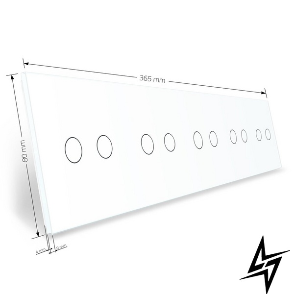 Сенсорная панель для выключателя 10 сенсоров (2-2-2-2-2) Livolo белый стекло (C7-C2/C2/C2/C2/C2-11) фото