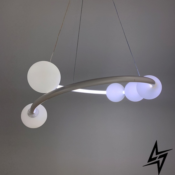 Дизайнерская белая LED люстра с акриловыми шариками LE39499 Белый 60x60см 2xG9 901-600 WT фото в живую, фото в дизайне интерьера