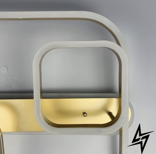 Світлодіодна стельова люстра в корпусі метал золотистого кольору LE26359 LED 95W 3000-6000K 50x14x50см Золото A 55071/1+2 фото наживо, фото в дизайні інтер'єру
