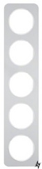 П'ятимісна рамка R.1 10152174 (алюміній / полярна білизна) Berker фото