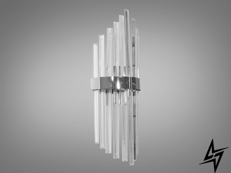 Современный настенный светильник D23-32054 хром 88016/D230x550HR фото в живую, фото в дизайне интерьера