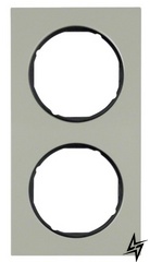 Двухместная рамка R.3 10122204 (нержавеющая сталь/черная) Berker фото