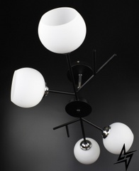 Стельова люстра на 4 лампочки L23-37117 Чорний 088/4-bk-wh фото наживо, фото в дизайні інтер'єру