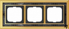 1723-833-500 Рамка Dynasty Латунь полированная черная роспись 3-постовая 2CKA001754A4577 ABB фото
