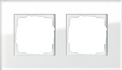 021212 Рамка Esprit Белое стекло 2-постовая Gira