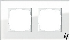 021212 Рамка Esprit Белое стекло 2-постовая Gira фото
