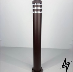 Удлиненный светильник в коричневом корпусе для улицы LE26060 1xE27 9x80см Коричневый 8021 80CM CF (стовп) фото в живую, фото в дизайне экстерьера