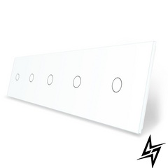 Сенсорная панель для выключателя 5 сенсоров (1-1-1-1-1) Livolo белый стекло (C7-C1/C1/C1/C1/C1-11) фото