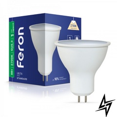 LED лампа Feron 40184 Standart GU5,3 8W 2700K 5x5,8 см фото