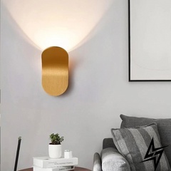 Золотой стеновой светильник-бра SANDIY LE37917 LED 3000K 10x18см Золото WB 7/1 GD фото в живую, фото в дизайне интерьера