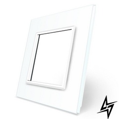 Рамка розетки 1 место Livolo белый стекло (VL-P7E-2W) фото